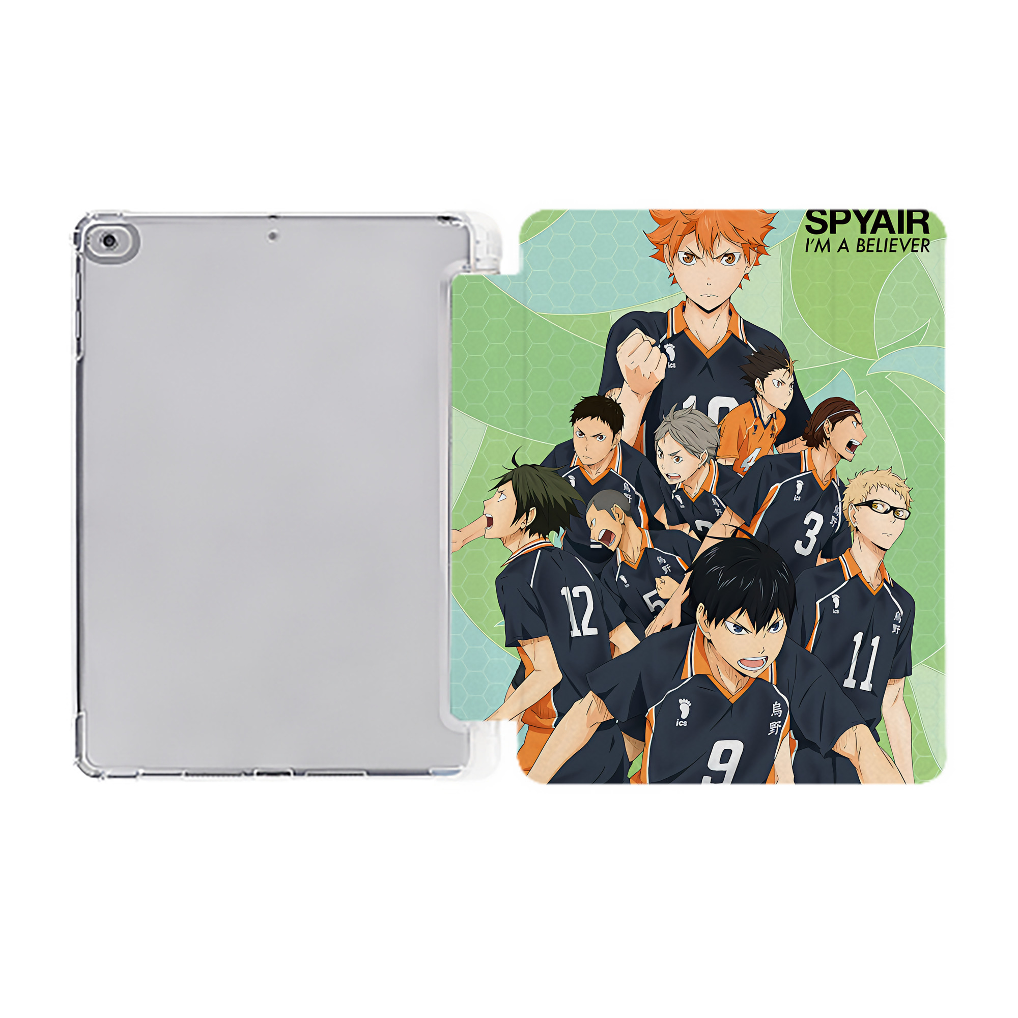 （画像用） ハイキュー!! Haikyu!! IPad ケース ペン収納付き 三つ折りスタンド PUレザー×シリコン 対応機種9.5/10.5/10.9インチ